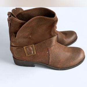 Elegant Brown Ankle Booties with Buckle
